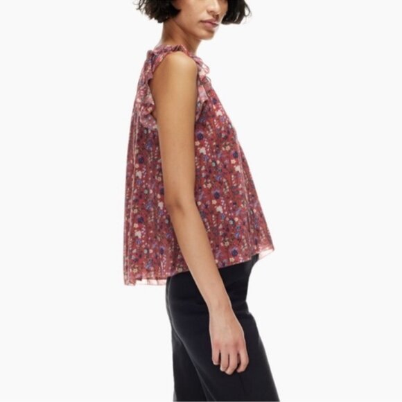 Aritzia Wilfred Floral Sleeveless Chanson Blouse Size M - Picture 3 of 9